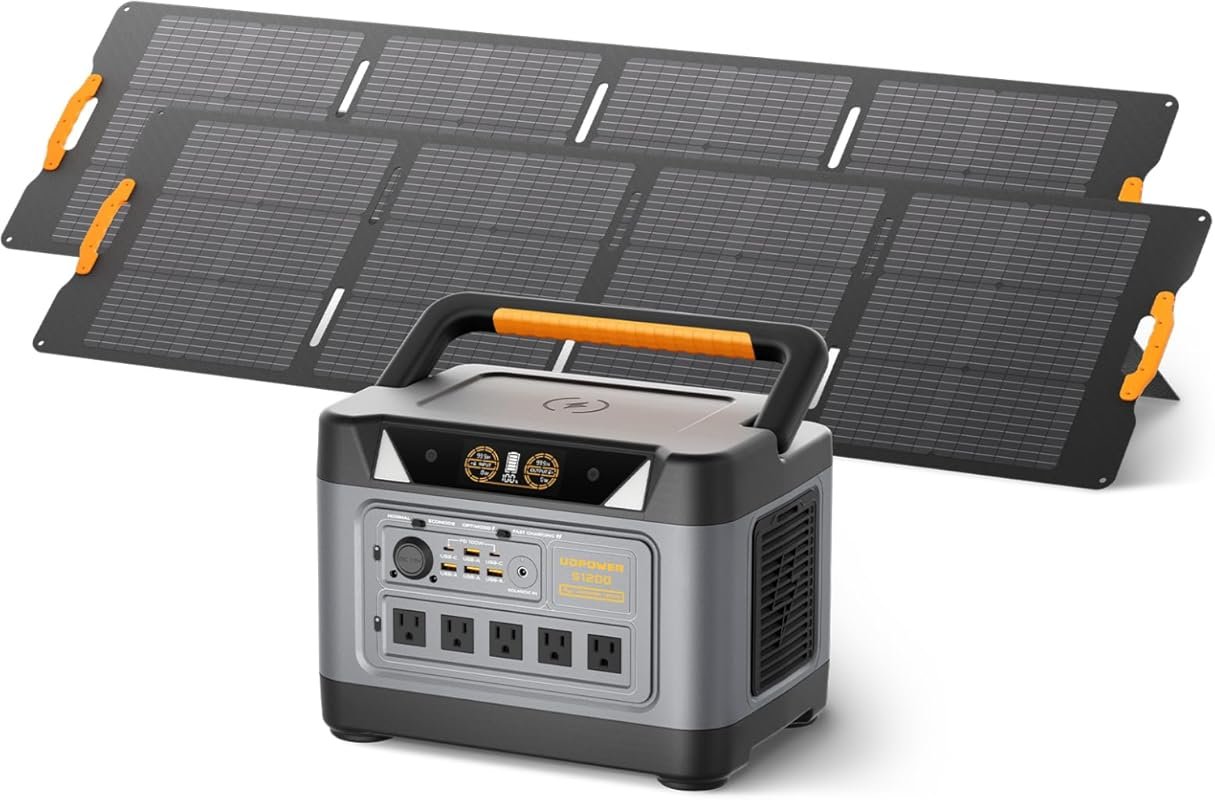 S1200 Solar Generator with LiFePO4 Battery and Solar Panels for RV Pow