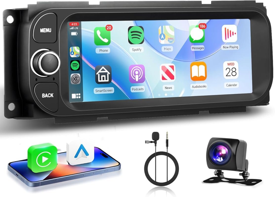 2+64G Car Radio for Jeep Wrangler 2003-2006 with Wireless CarPlay and 