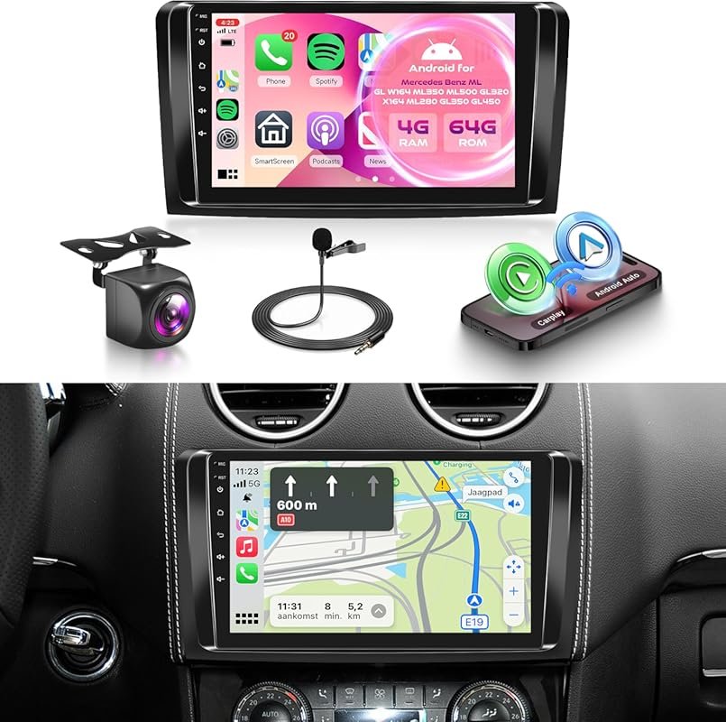 9-Inch Android Car Stereo for Mercedes-Benz GL ML 2005-2011 with Wirel