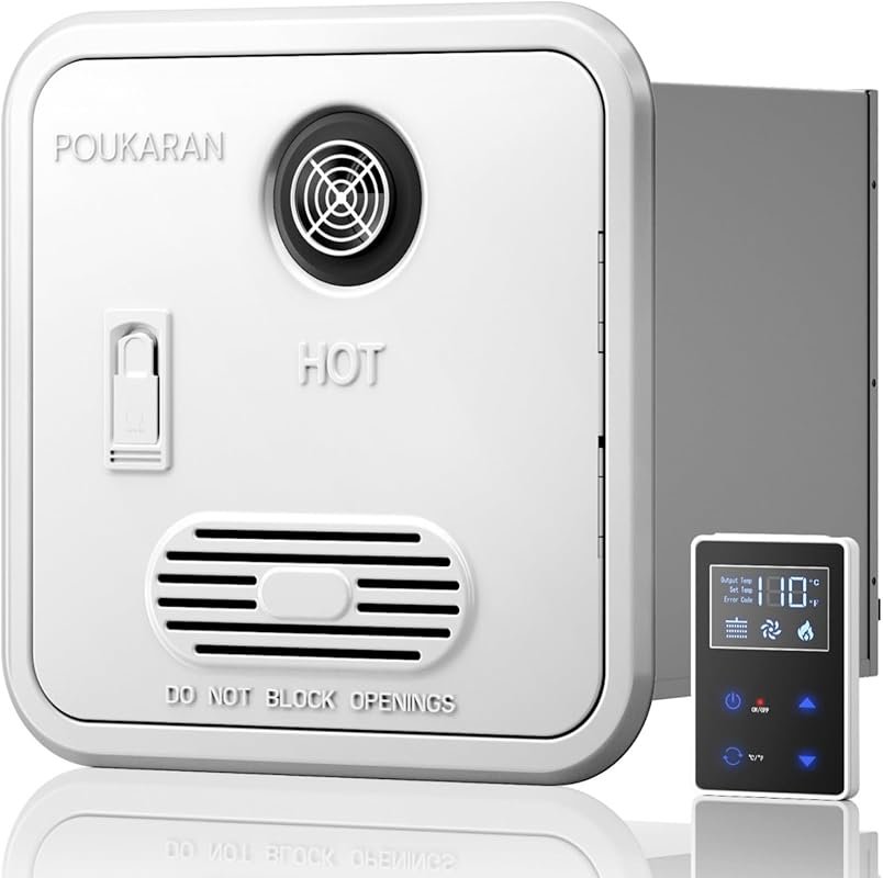 Poukaran 65,000 BTU RV Tankless Water Heater: High Altitude Ready, DC