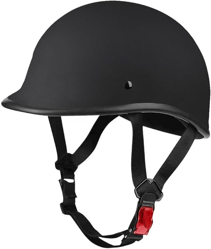 DOT Certified Vintage Low-Profile Skull Cap Motorcycle Half Helmet for