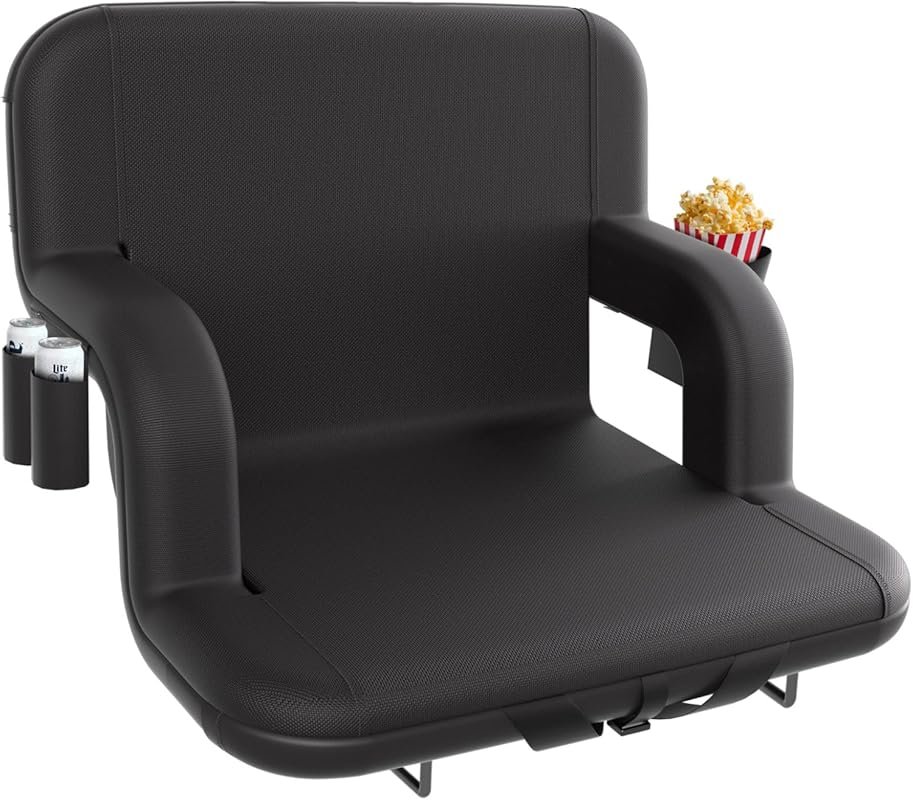 Portable Stadium Seat with Back Support, Six Adjustable Positions, and