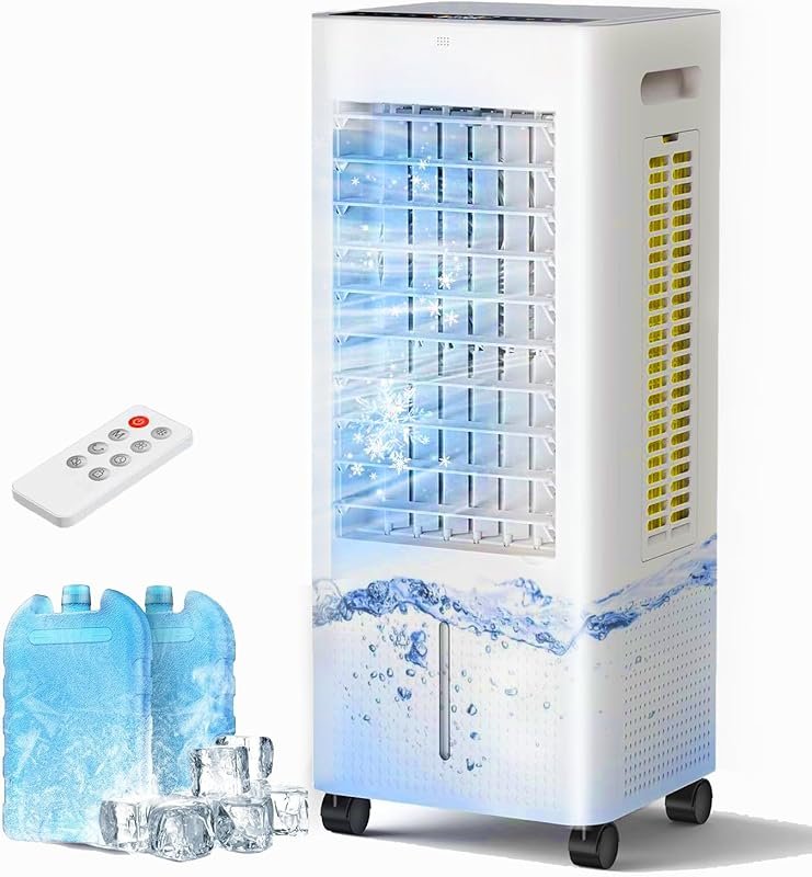 Evaporative Air Cooler with Remote and Timer, 2200+ CFM for Large Room