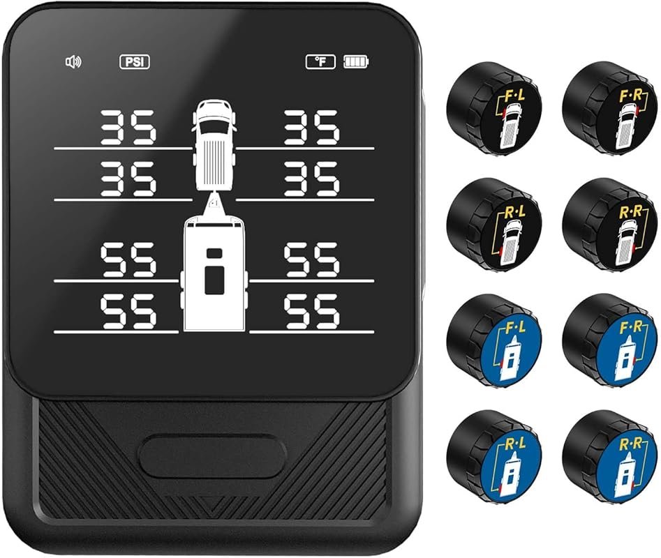 RV Tire Pressure Monitoring System, with 8 Sensors, TPMS, Smart Sensor