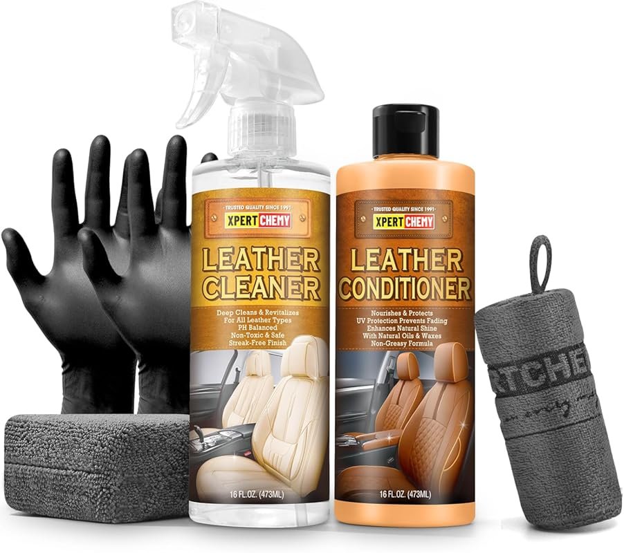 Leather Cleaner and Conditioner Kit, Leather Care for Car Seats, Furni