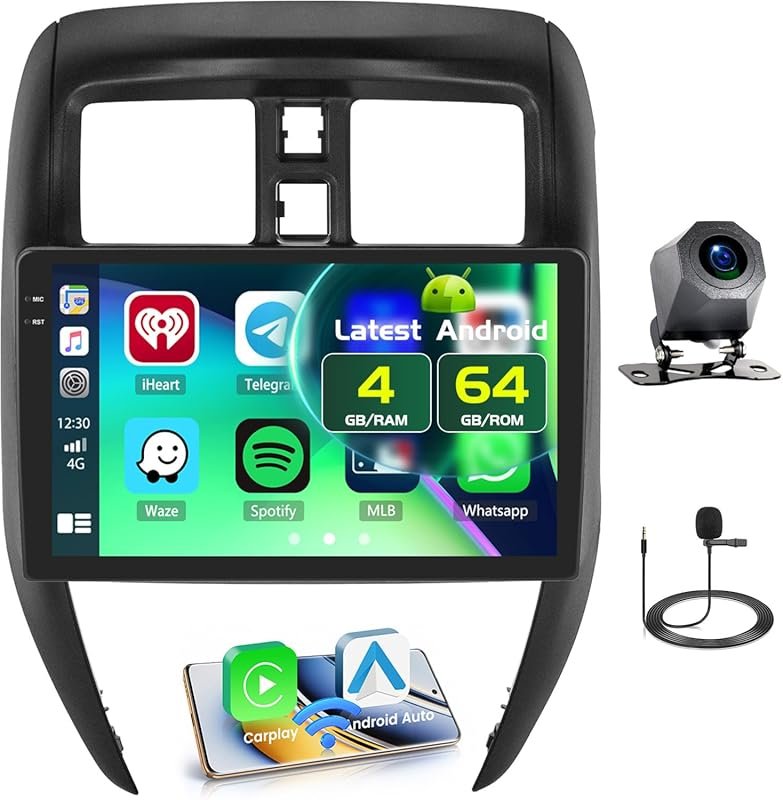10.1-Inch Android 15 Car Stereo for 2015-2019 Nissan Versa with Wirele