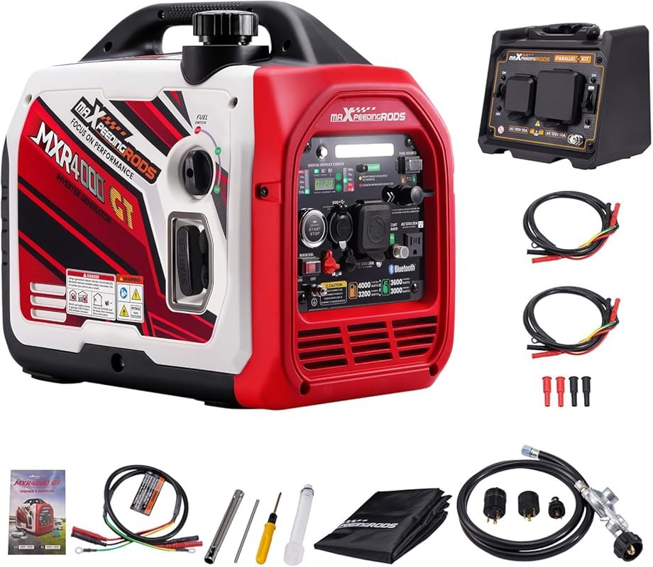 maXpeedingrods 4000W Dual Fuel Inverter Generator with Bluetooth Start
