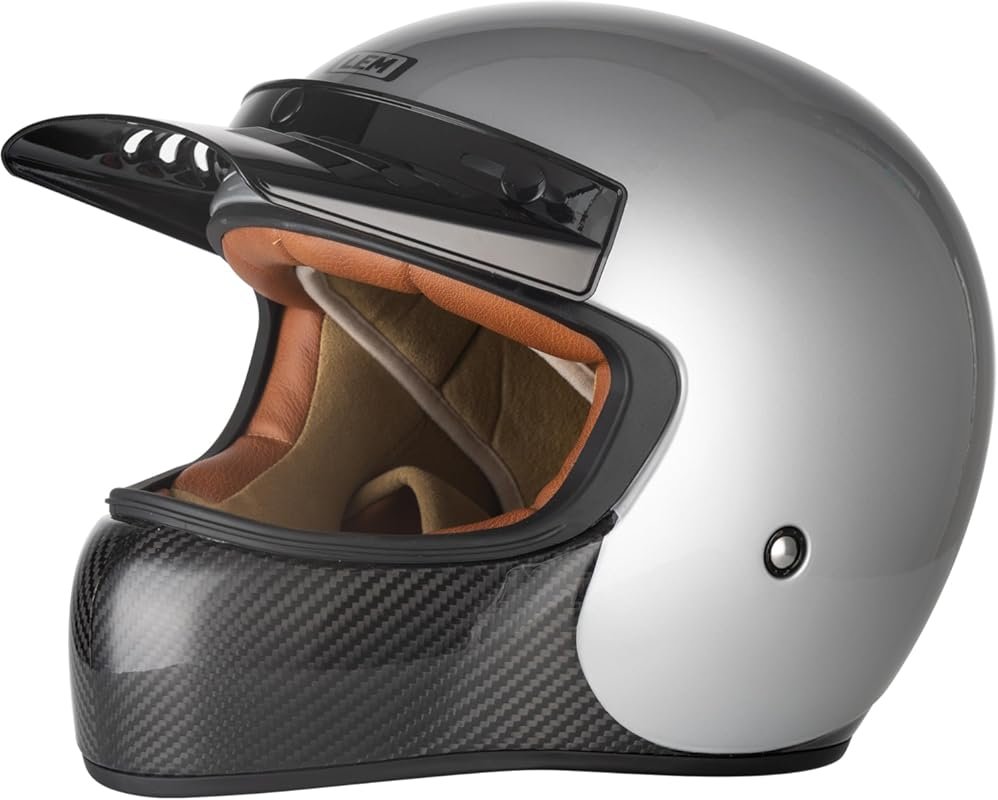 LEM Full Face Motorcycle Helmet Carbon, Classic Retro Helmets DOT for 