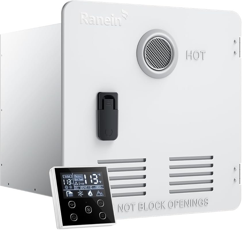Ranein RV Tankless Water Heater with On-Demand Hot Water, White Door,