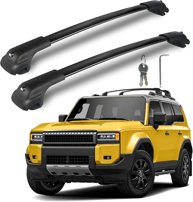 Lockable Aluminum Roof Rack with 220lb Capacity for Toyota Land Cruise