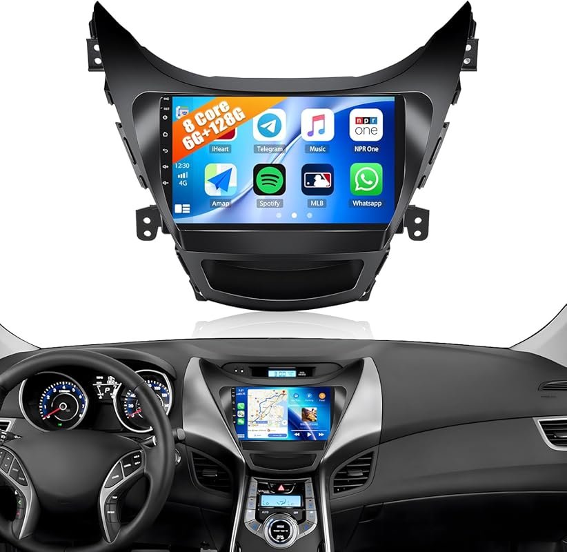 8-Core Car Stereo for 2012 Hyundai Elantra with Wireless CarPlay and a