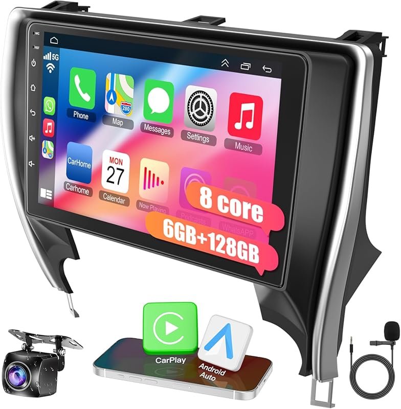 8-Core 6GB+128GB Car Stereo for 2015-2017 Toyota Camry with 10.2-Inch 
