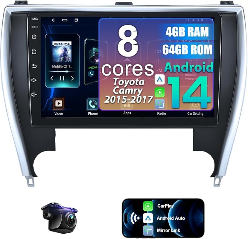 8 Core 4GB+64GB Car Radio for Toyota Camry 2015 2016 2017 Wireless Car