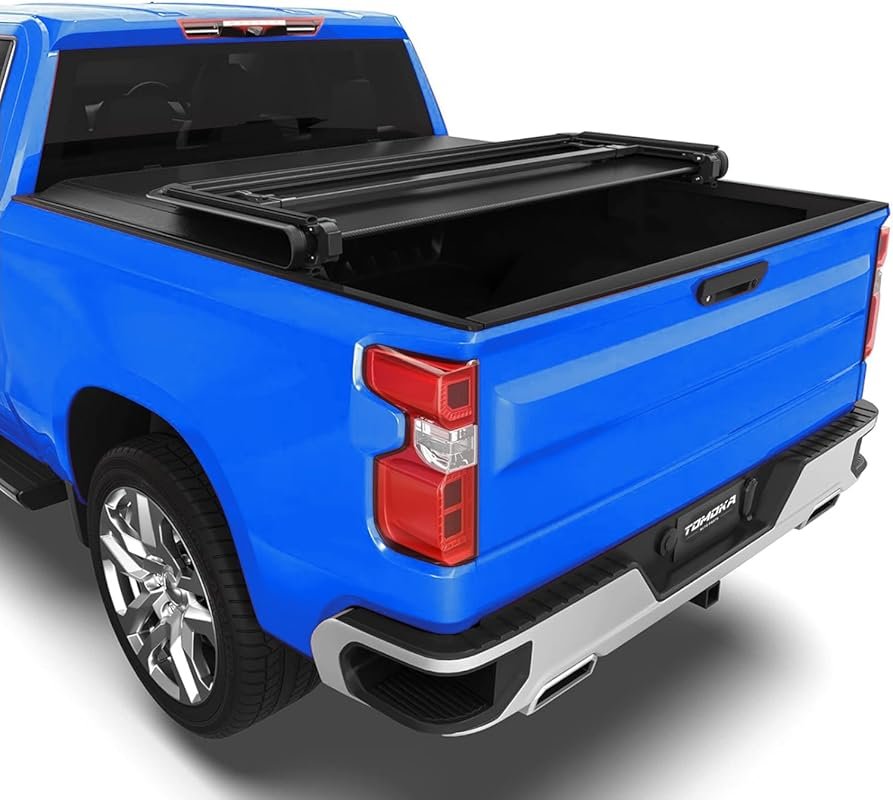 TOMOKA Soft Tri-Fold Tonneau Cover for Chevy Silverado and GMC Sierra 