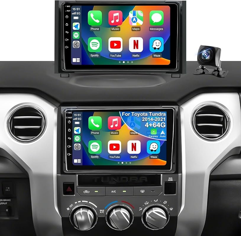 9-Inch Android Head Unit for 2014-2021 Toyota Tundra with Wireless Car