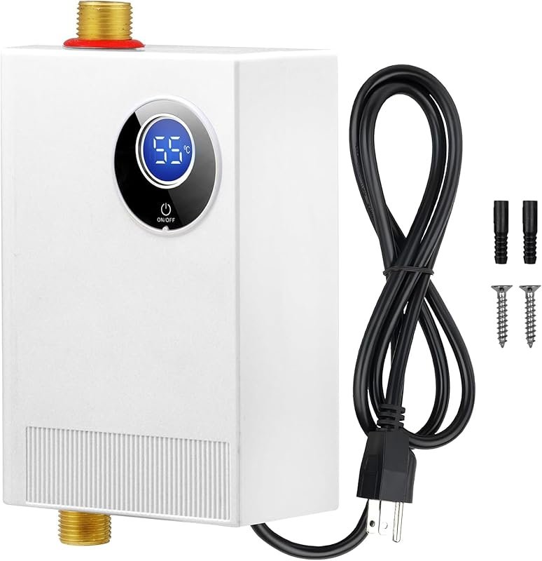 110V Electric Tankless Water Heater, 3000W with Digital Display for Ki