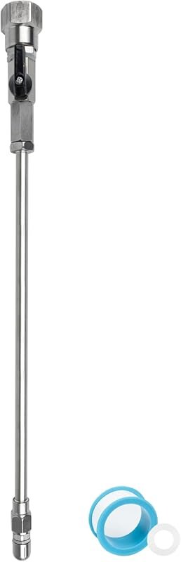 RV Black Tank Cleaning Wand with shut-off valve, flexible swivel stick