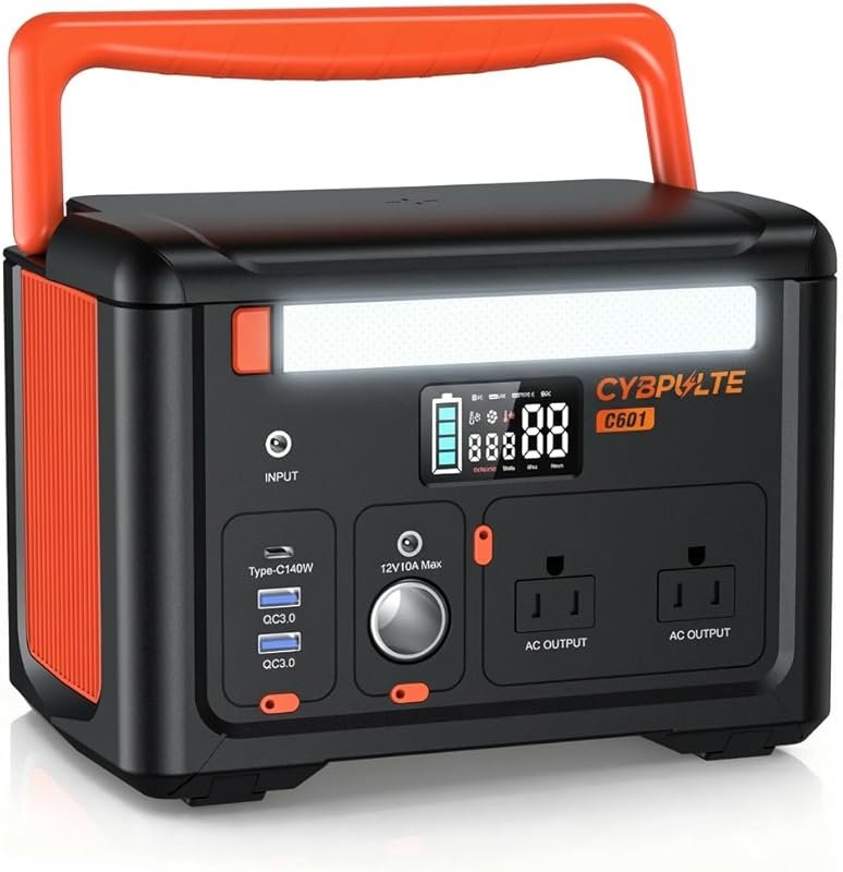 299Wh Portable Solar Generator with 600W Output and 2 AC Outlets for R