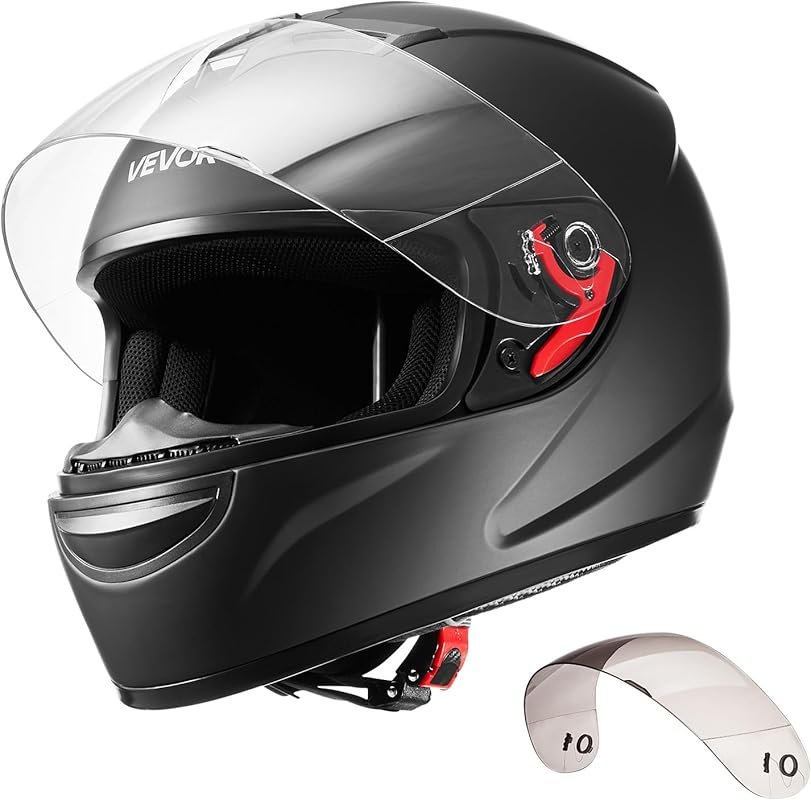 VEVOR DOT-Approved Full Face Motorcycle Helmet with Dual Visor and Interchangeable Lens