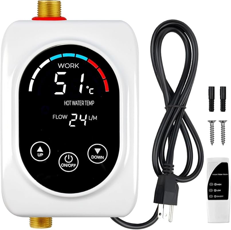 3000W 110V Portable Electric Tankless Water Heater for Under Sink Use