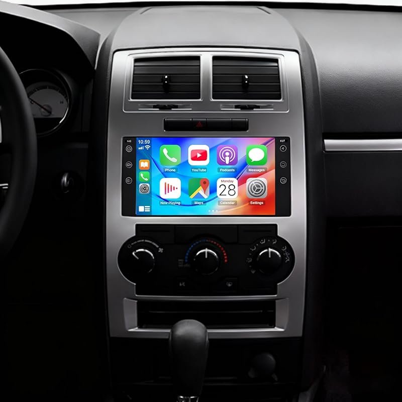 Double Din Android 14 Car Stereo for 2009 Dodge Charger with Wireless