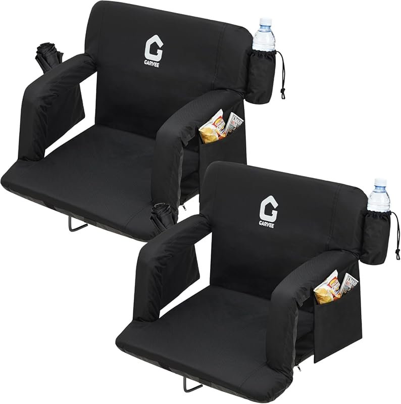 Garvee Reclining Stadium Seat with Back Support, Adjustable Angles, Po
