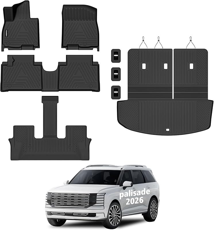 TPE All Weather Floor Mats and Cargo Liner for 2026 Hyundai Palisade H