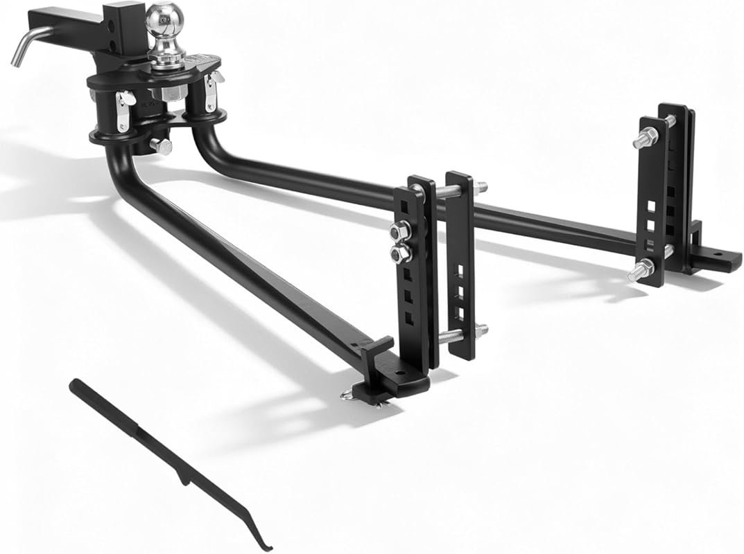 VEVOR Weight Distribution Hitch, 6,000/600 lbs capacity, featuring swa