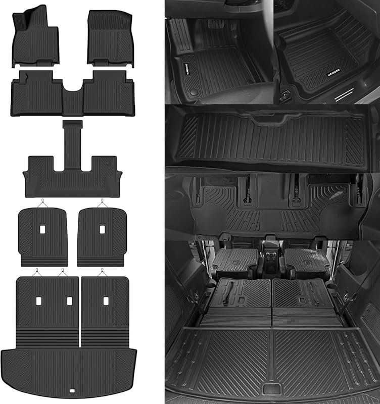 Naibeve Floor Mats for 2026 Hyundai Palisade Hybrid 7 Seats - All Weat