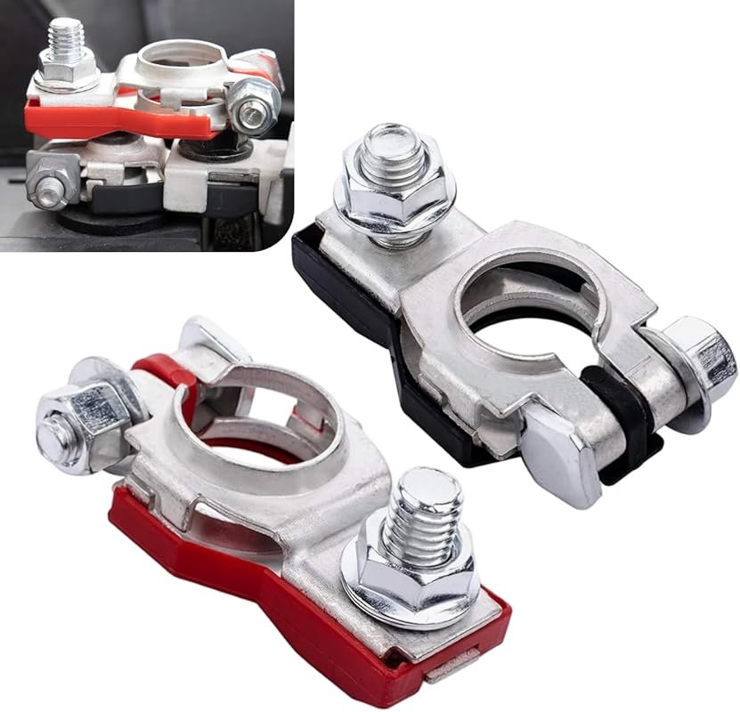Battery Terminal Connectors for Top Post Batteries: Positive and Negat
