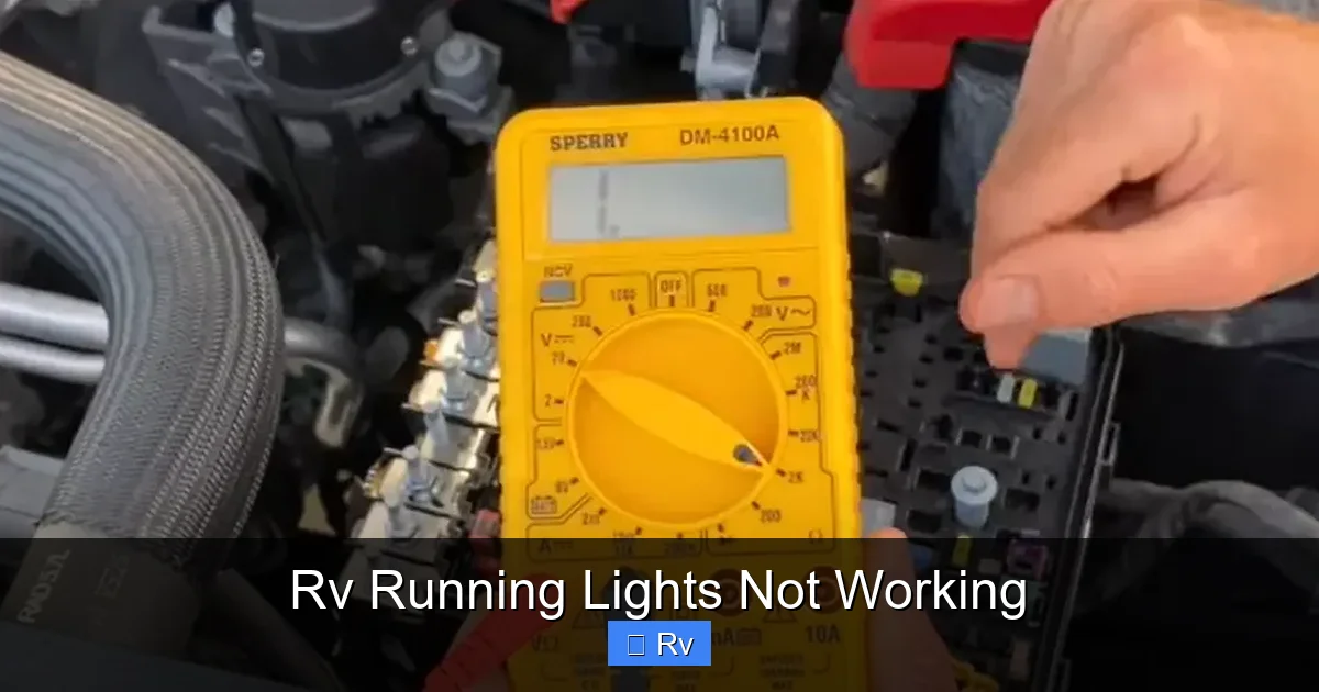 Rv Running Lights Not Working