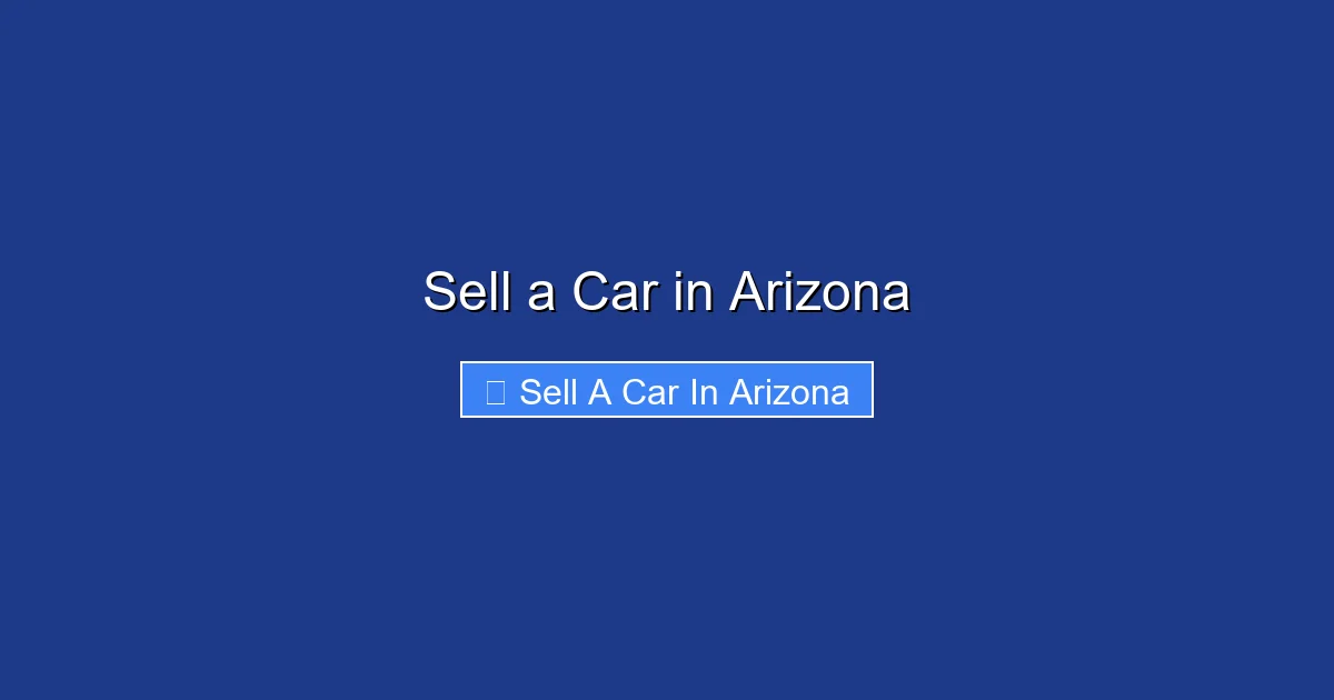 Sell a Car in Arizona