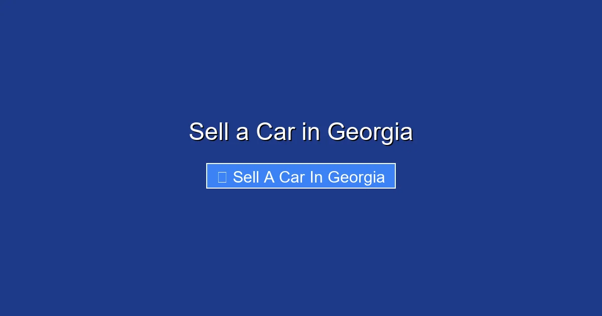 Sell a Car in Georgia