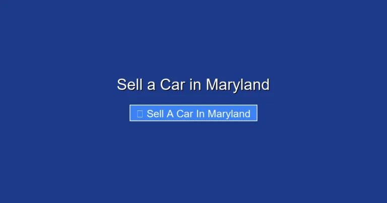 Sell a Car in Maryland