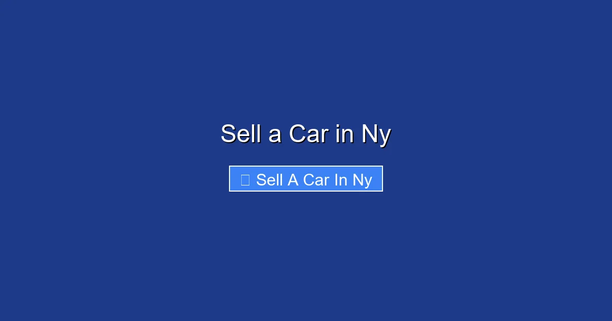 Sell a Car in Ny