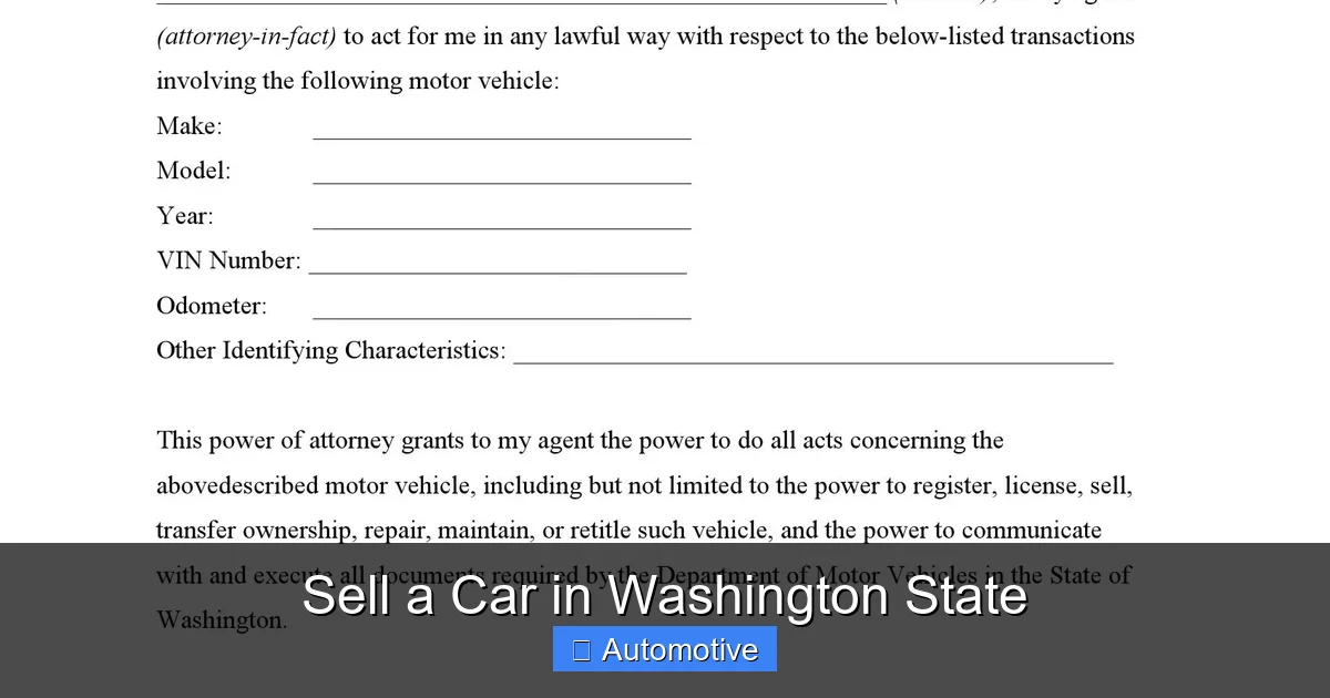 Sell a Car in Washington State