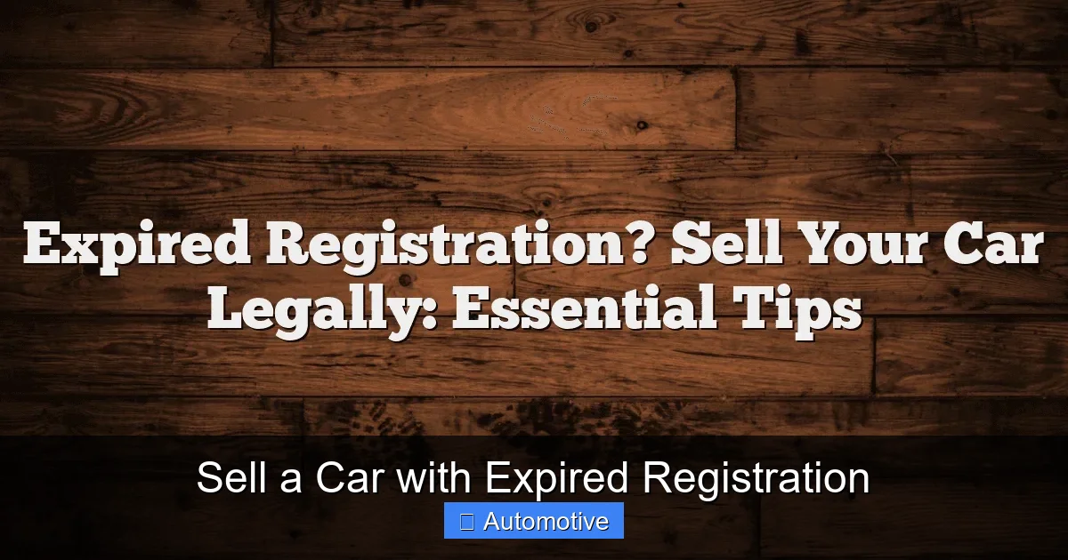 Sell a Car with Expired Registration