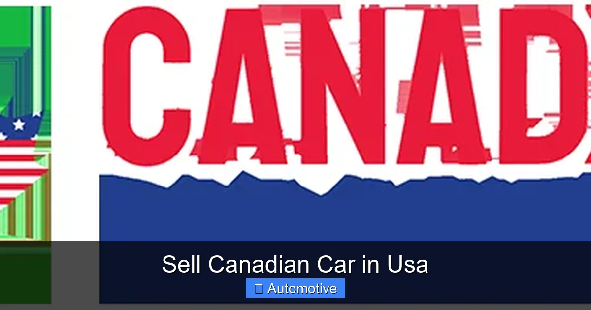 Sell Canadian Car in Usa