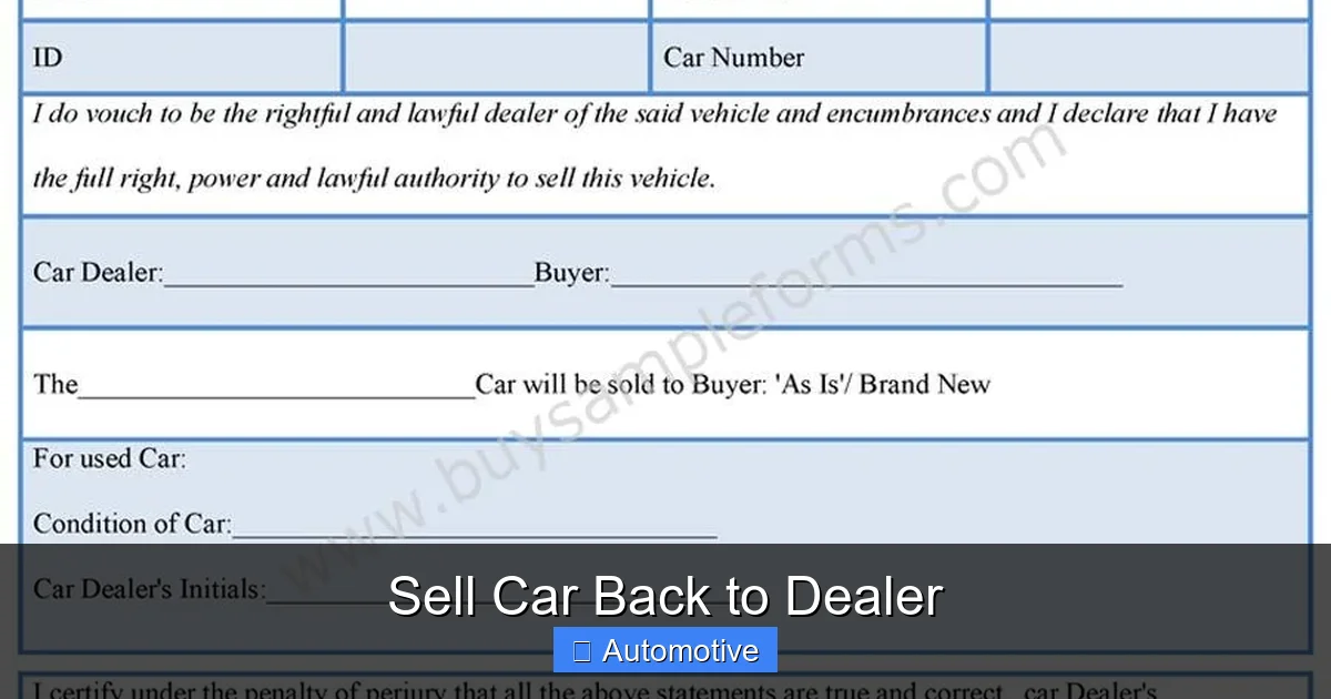 Sell Car Back to Dealer