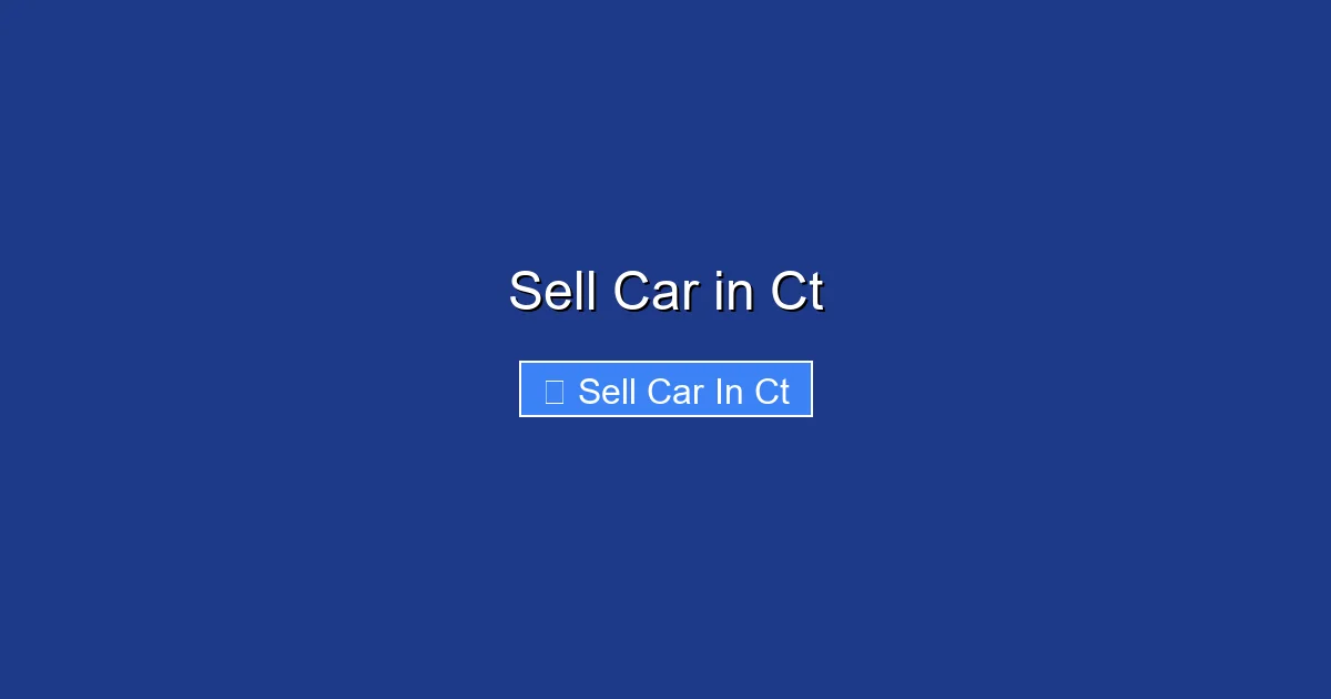 Sell Car in Ct