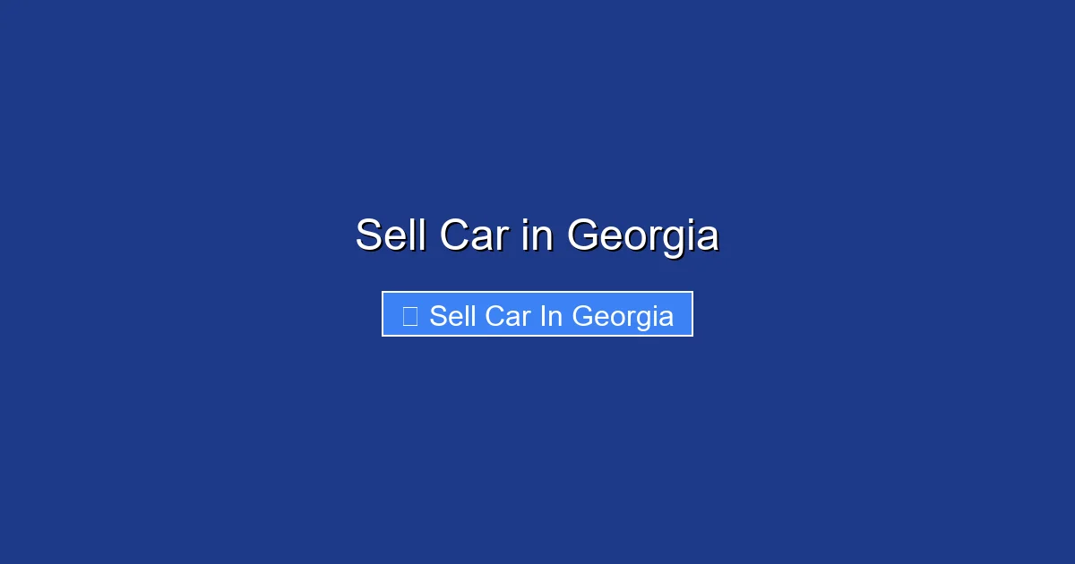 Sell Car in Georgia