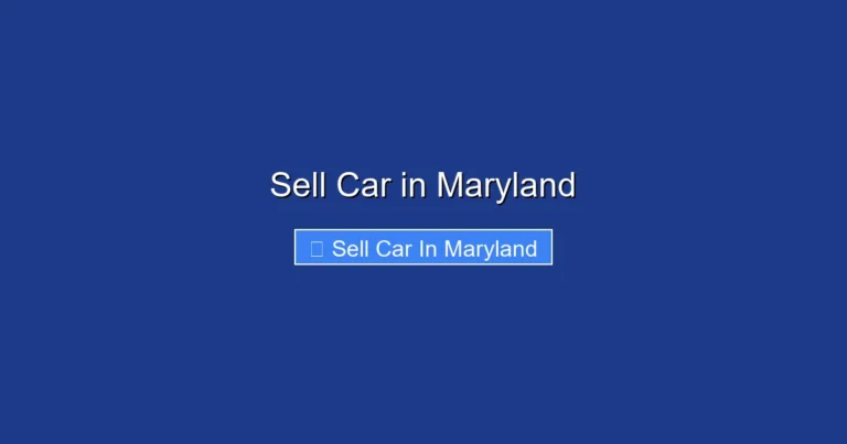 Sell Car in Maryland