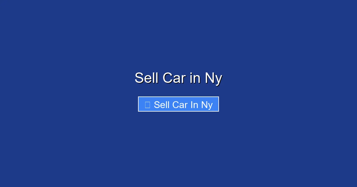 Sell Car in Ny