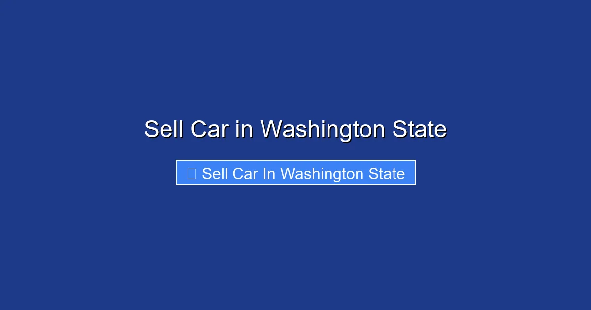 Sell Car in Washington State