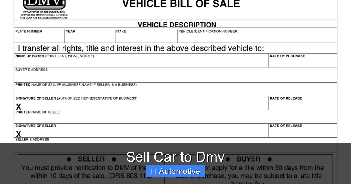 Sell Car to Dmv