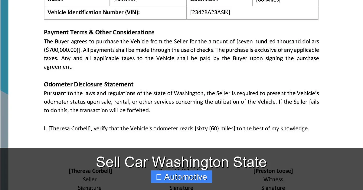 Sell Car Washington State
