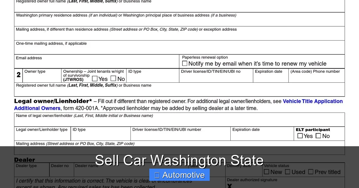 Sell Car Washington State