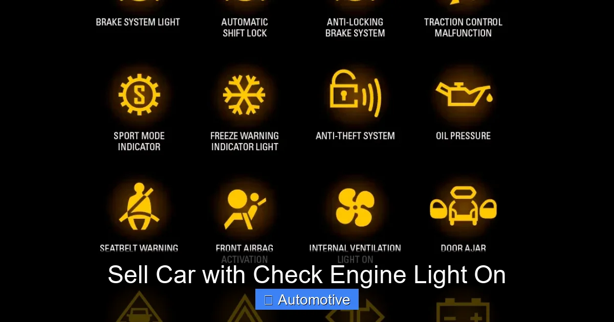 Sell Car with Check Engine Light On