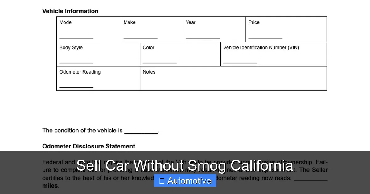 Sell Car Without Smog California