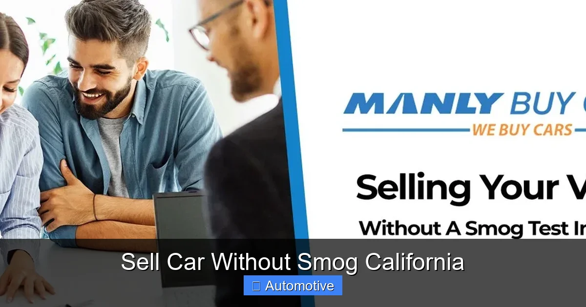 Sell Car Without Smog California